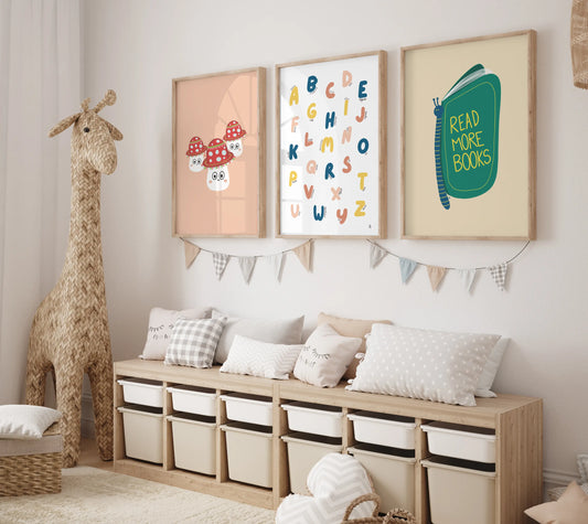 alt = crear un rincón de lecture con láminas infantiles Kago Studio