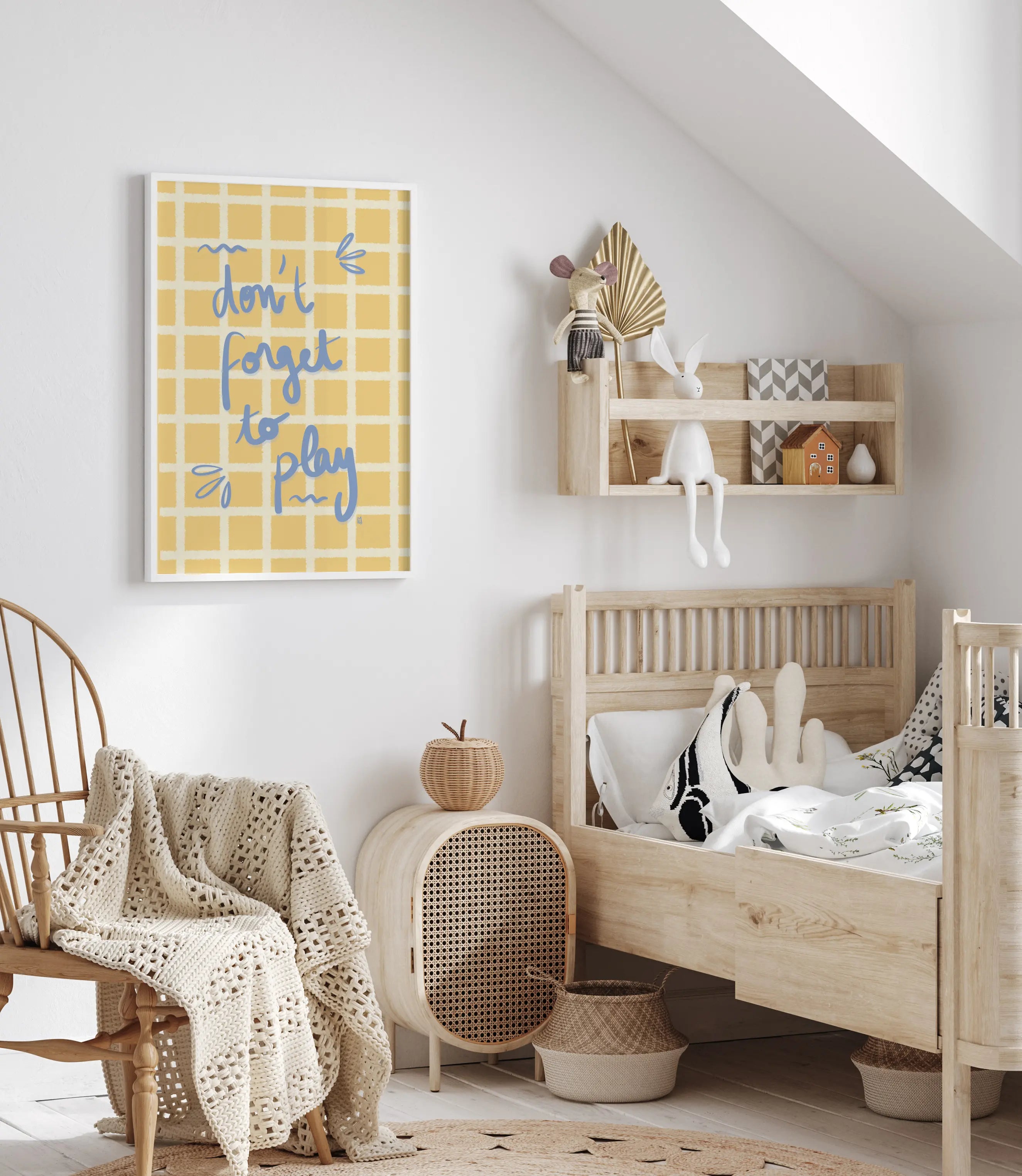 alt=Póster infantil Don't forget to play - Kago Studio