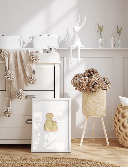 Póster decorativo “Mamá y peque” – Lámina divertida para habitación infantil - Kago Studio