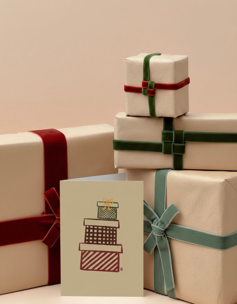 alt= tarjeta de felicitación Regalos de Navidad - Kago Studio