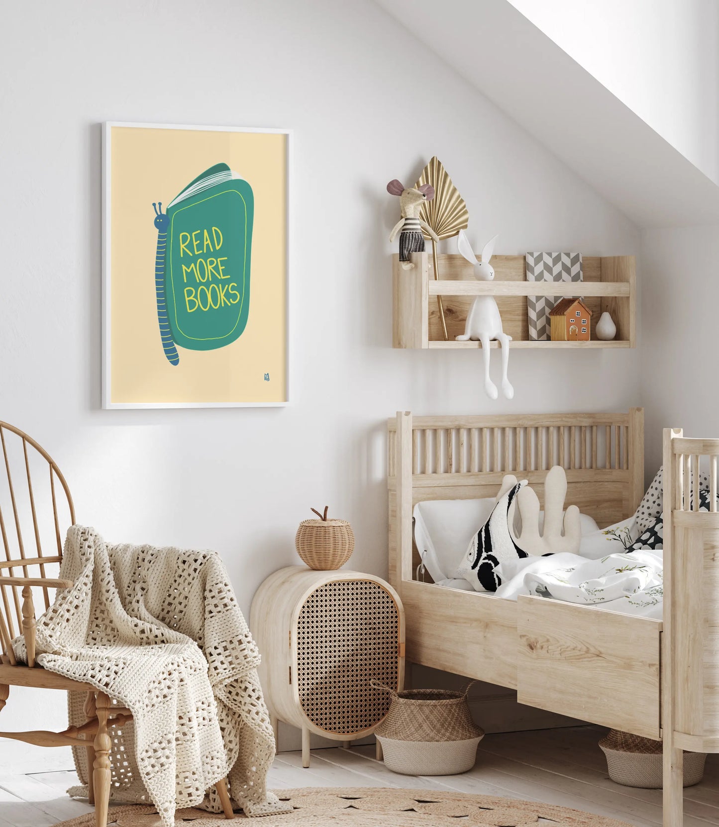 Póster decorativo “Libro Mariposa” – Lámina divertida para habitación infantil - Kago Studio
