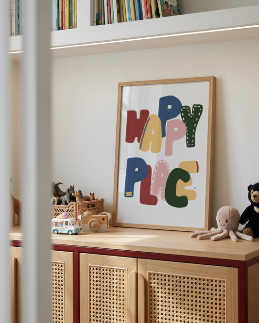 alt= Poster encadré Happy Place