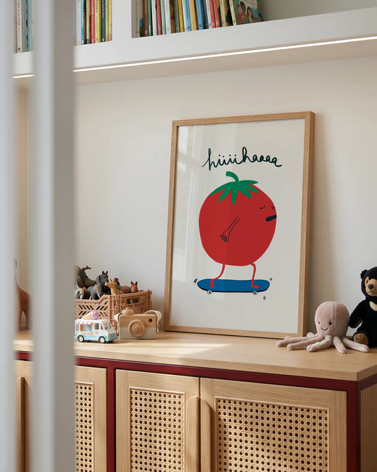 Affiche enfant Tomate en skate