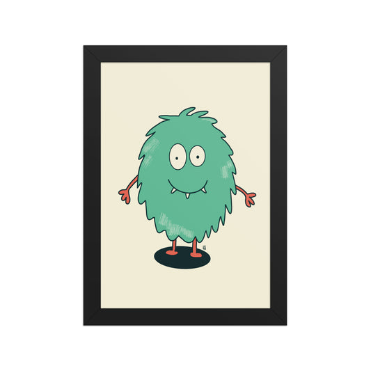 Póster decorativo “Monstruo peludo verde” – Lámina divertida para habitación infantil - Kago Studio