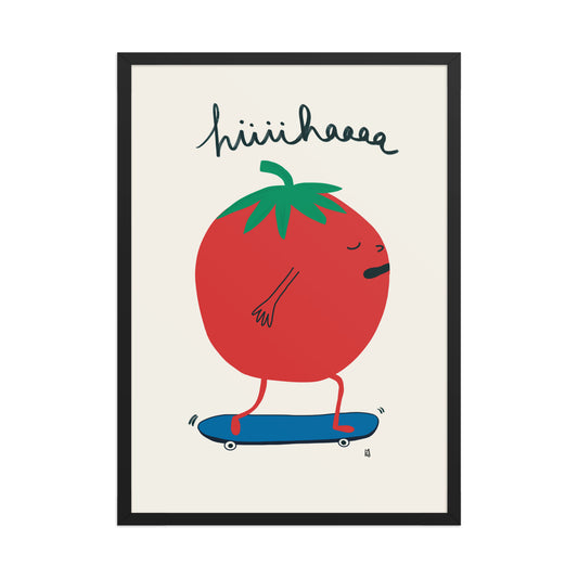 Póster decorativo “Tomate en skate” – Lámina divertida para habitación infantil - Kago Studio