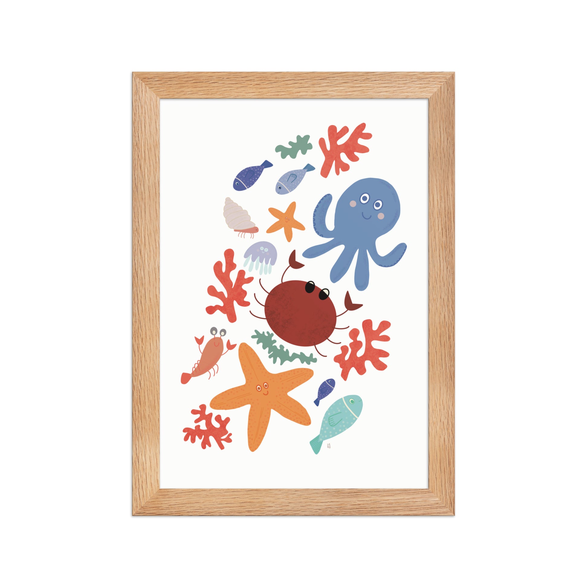 Póster infantil “Amigos del mar” – Lámina decorativa adorable para habitación de niños - Kago Studio
