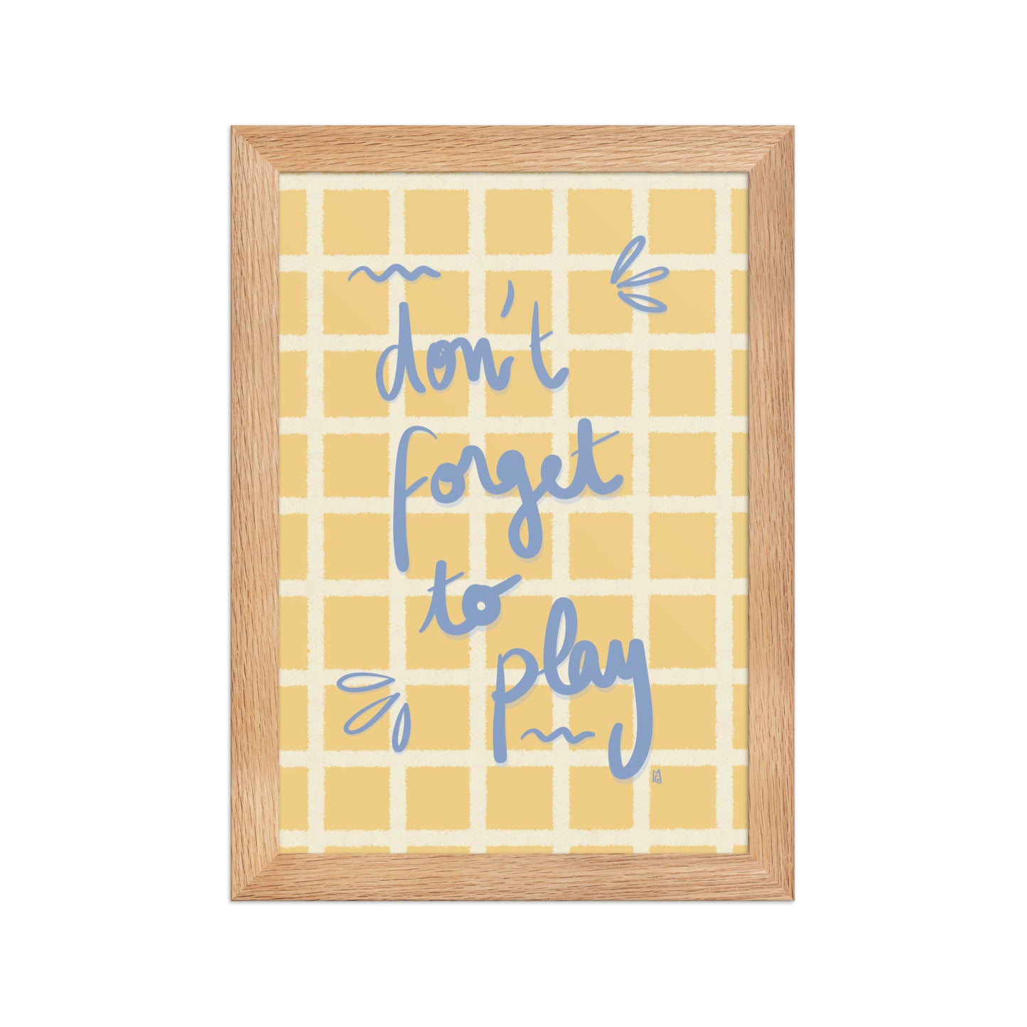 alt= Póster Don't forget to play con marco - Kago Studio