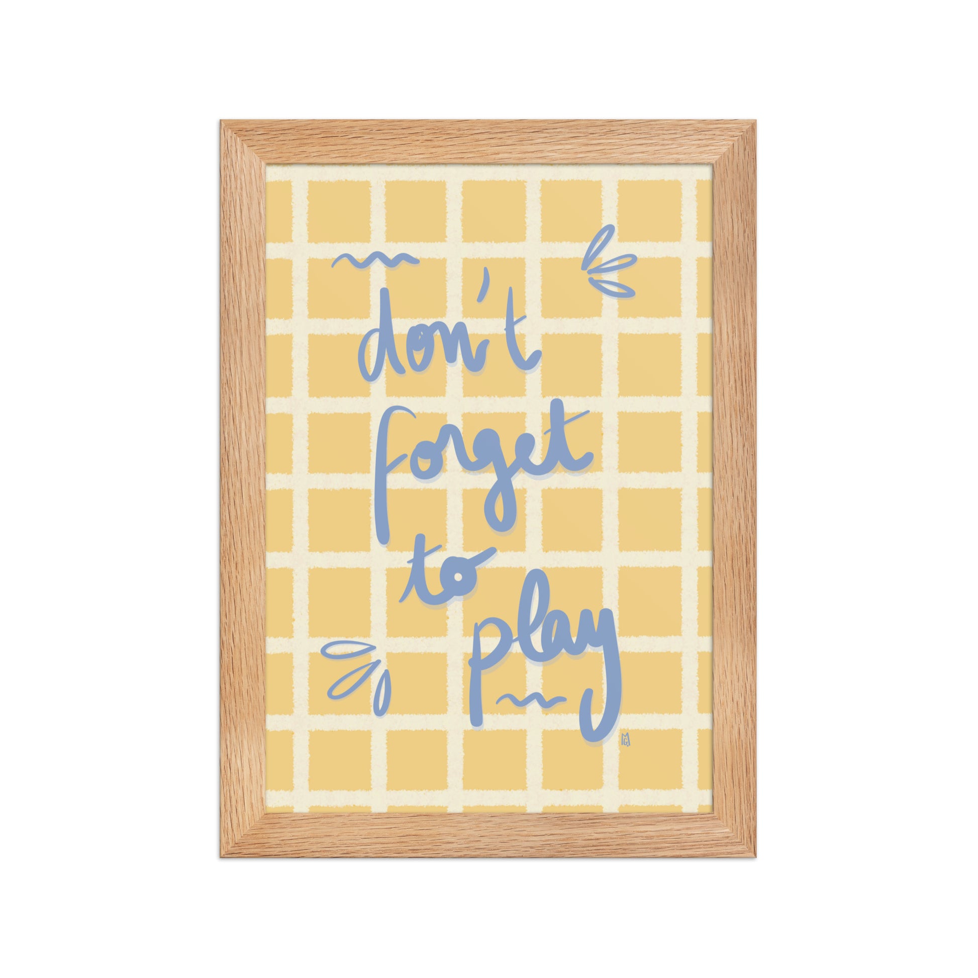 alt= Póster Don't forget to play con marco - Kago Studio