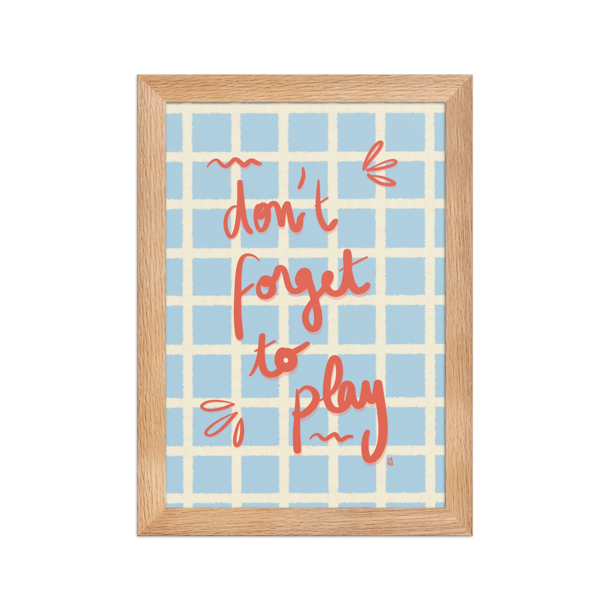 alt= Póster Don't forget to play con marco - Kago Studio