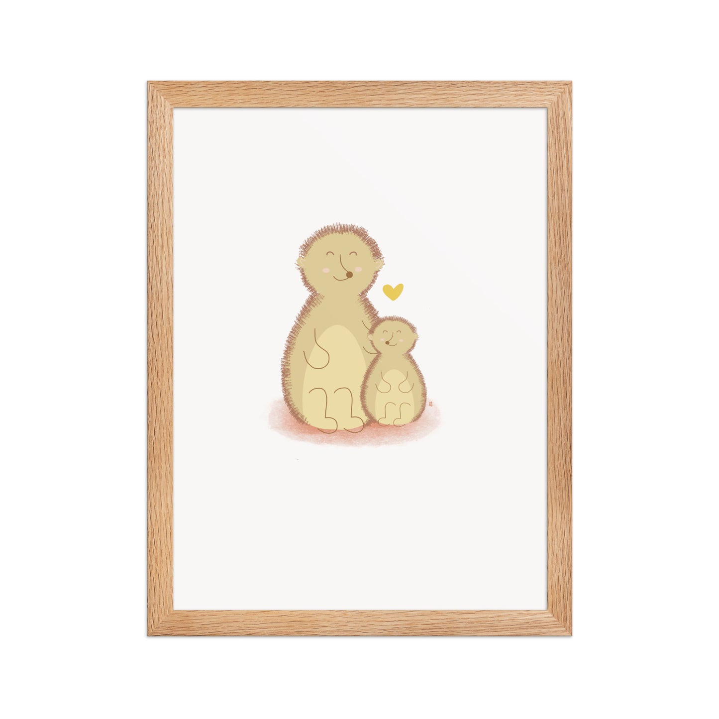 alt="Póster infantil Mamá y Peque con marco sobre papel mate grueso – decoración divertida y colorida