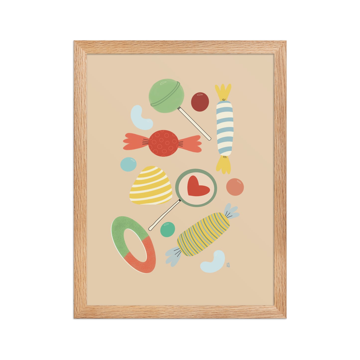 Póster infantil “Sweet candy” – Lámina decorativa adorable para habitación de niños - Kago Studio