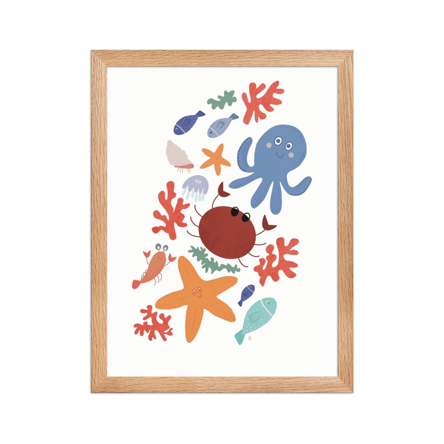 Póster infantil “Amigos del mar” – Lámina decorativa adorable para habitación de niños - Kago Studio