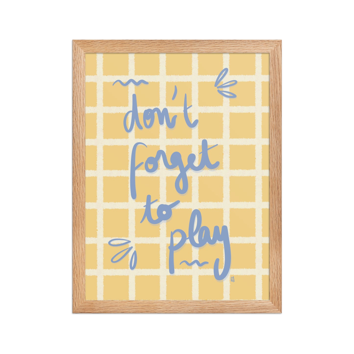 alt= Póster Don't forget to play con marco - Kago Studio