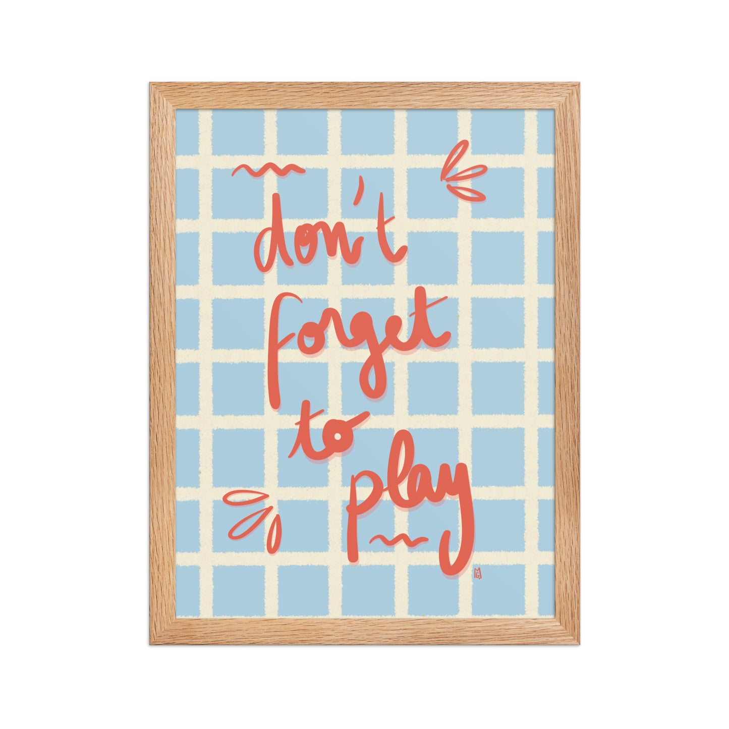 alt= Póster Don't forget to play con marco - Kago Studio