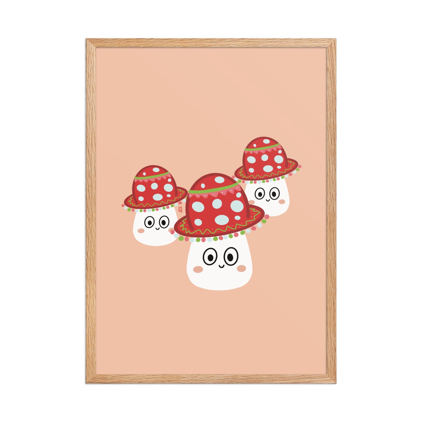 alt="Póster infantil tres setas con sombreros mexicanos sobre papel mate grueso – decoración divertida y original"