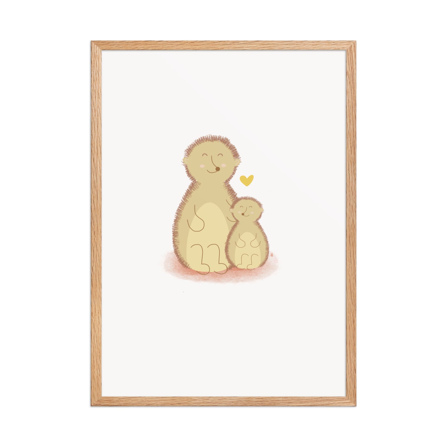 alt="Póster infantil Mamá y Peque con marco sobre papel mate grueso – decoración divertida y colorida