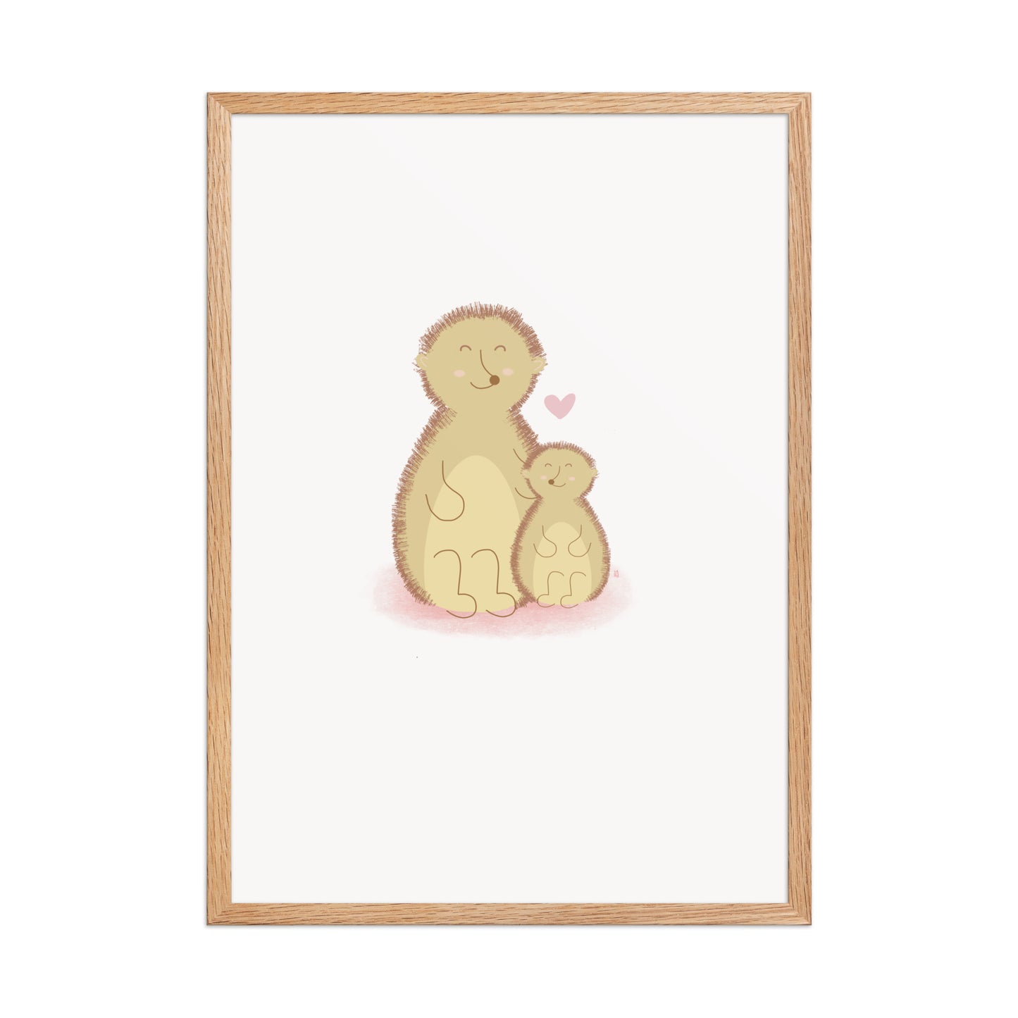 alt="Póster infantil Mamá y Peque con marco sobre papel mate grueso – decoración divertida y colorida