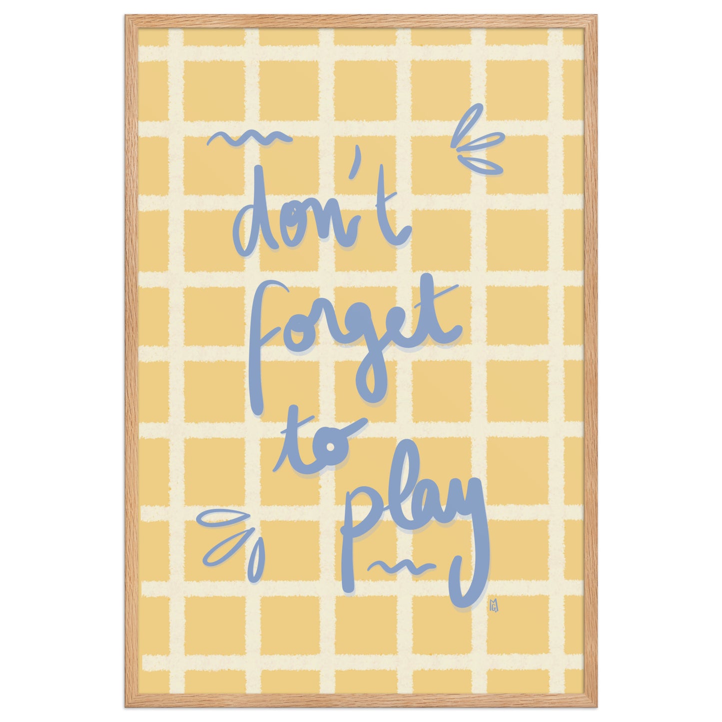 alt= Póster Don't forget to play con marco - Kago Studio