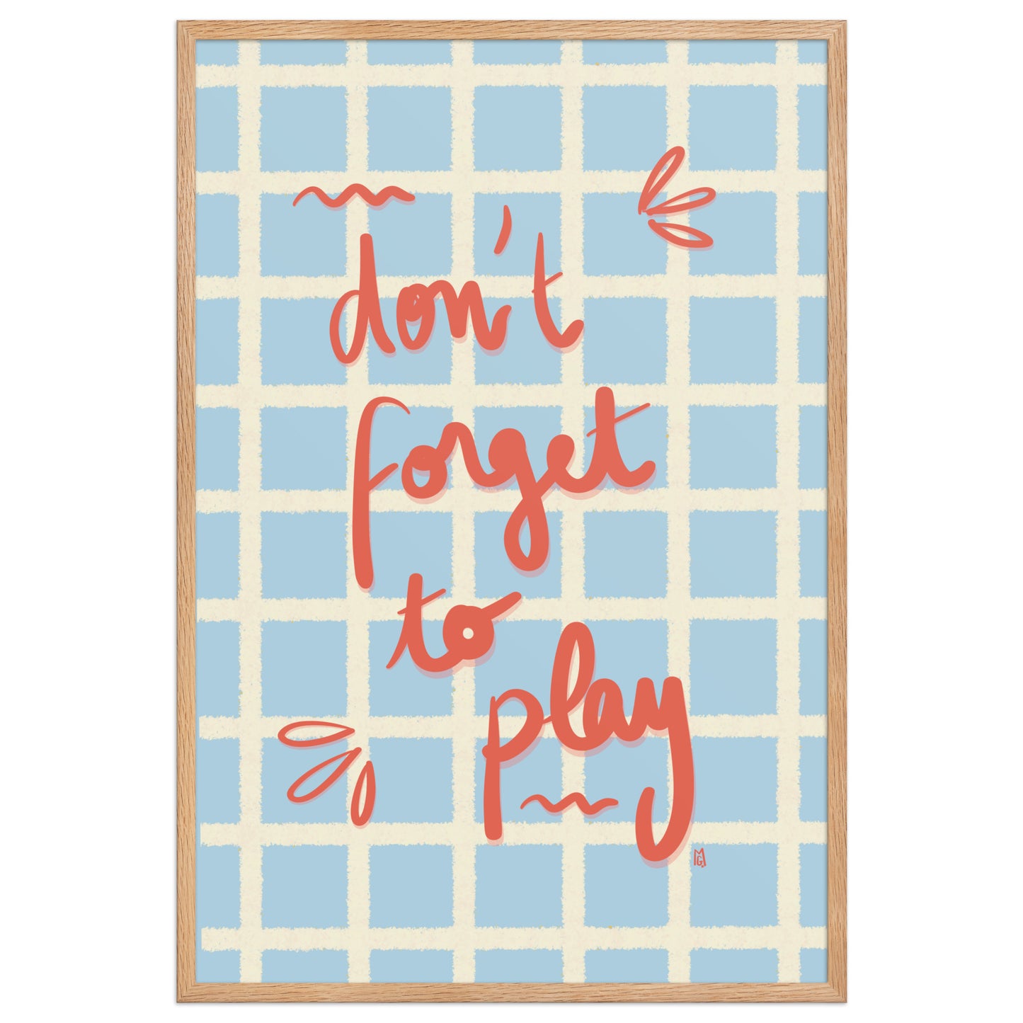 alt= Póster Don't forget to play con marco - Kago Studio