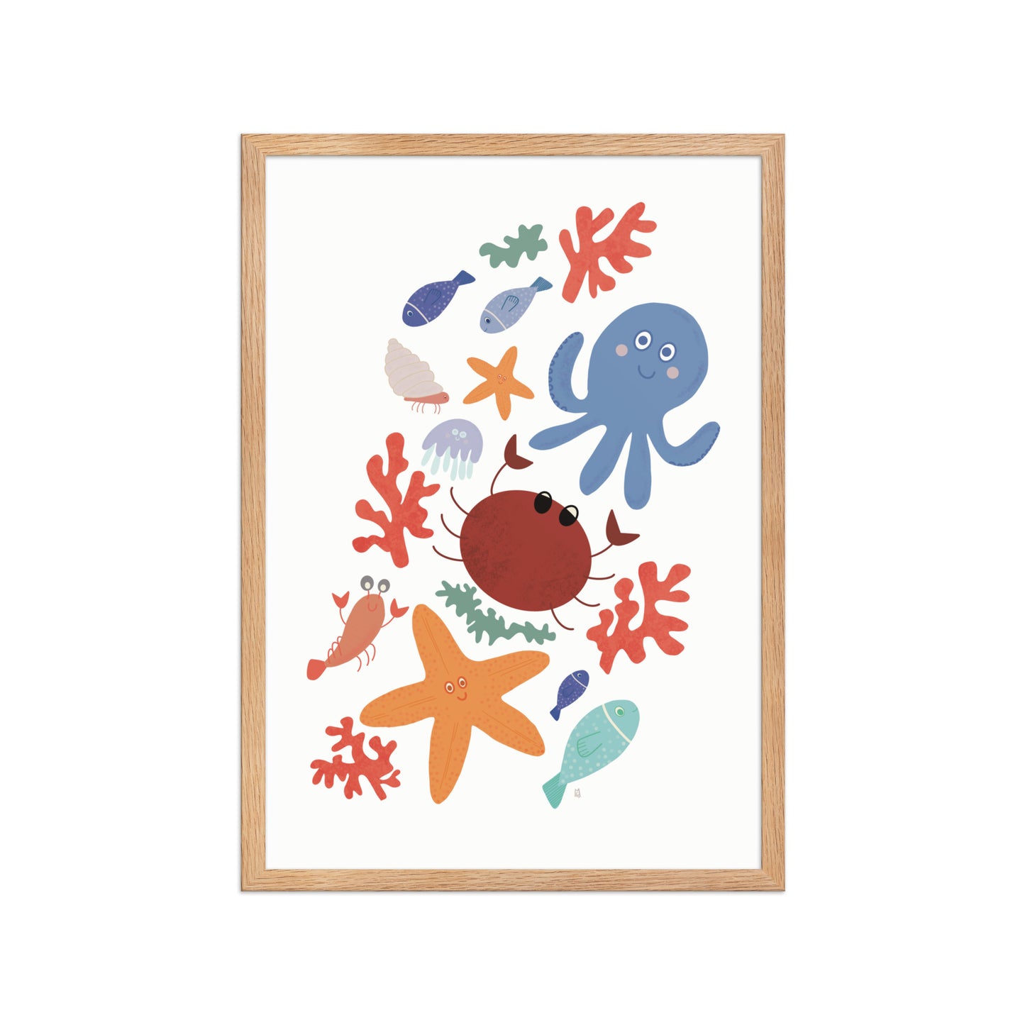 Póster infantil “Amigos del mar” – Lámina decorativa adorable para habitación de niños - Kago Studio