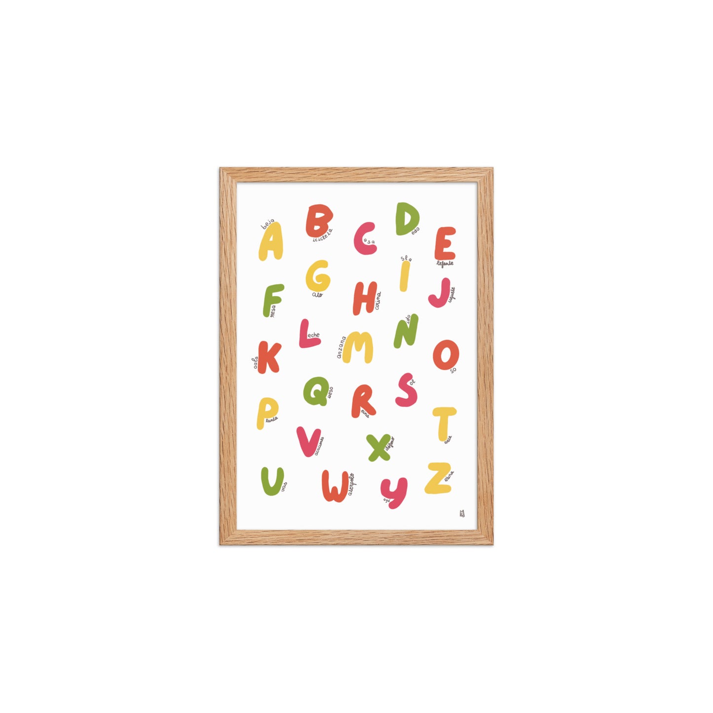 Póster decorativo “Abecedario colorido” con marco – Lámina educativa lista para colgar - 2 - Kago Studio