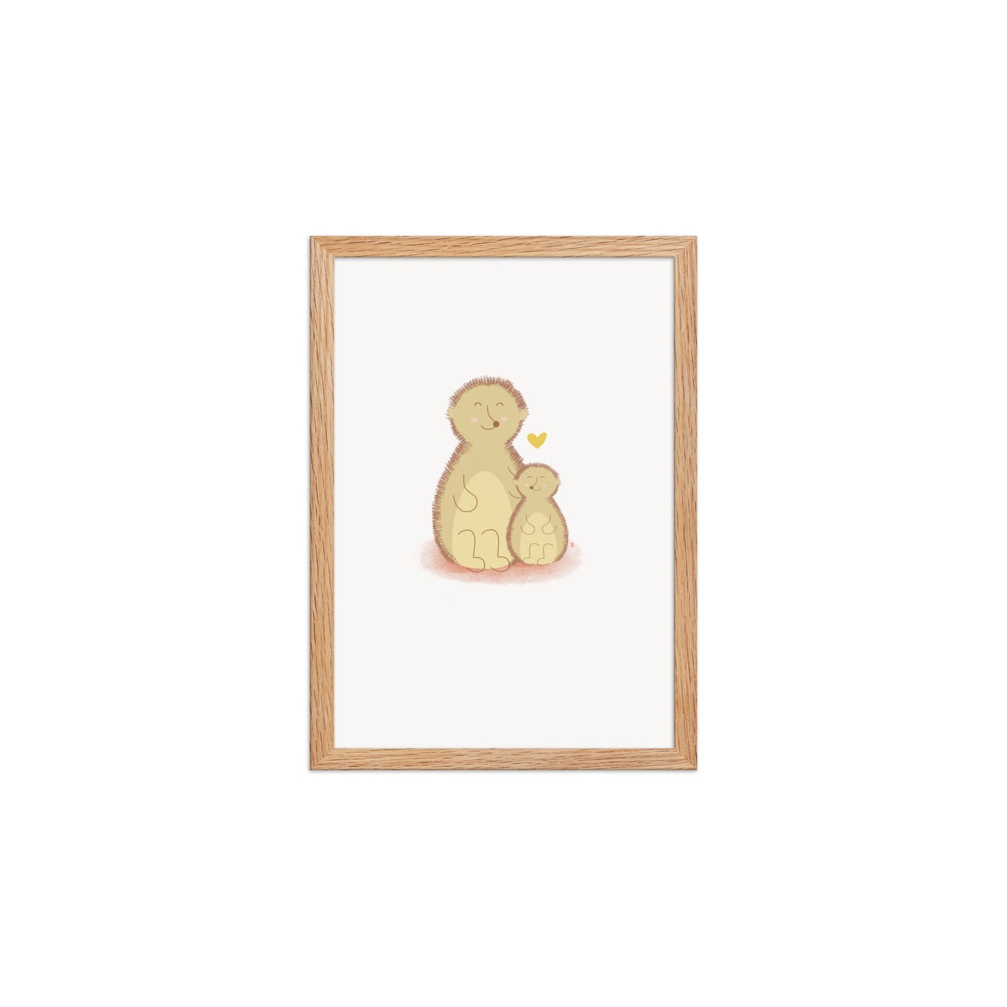 alt="Póster infantil Mamá y Peque con marco sobre papel mate grueso – decoración divertida y colorida