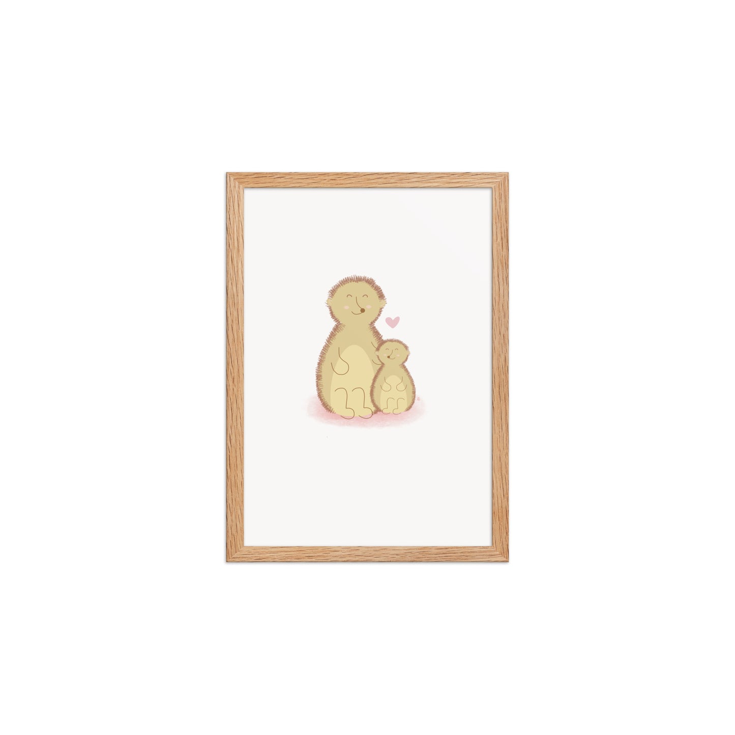 alt="Póster infantil Mamá y Peque con marco sobre papel mate grueso – decoración divertida y colorida