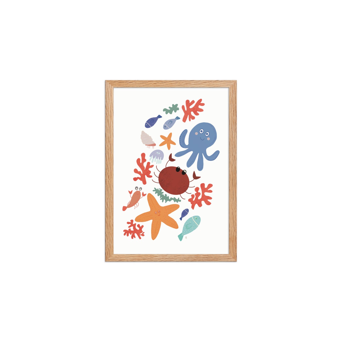 Póster infantil “Amigos del mar” – Lámina decorativa adorable para habitación de niños - Kago Studio