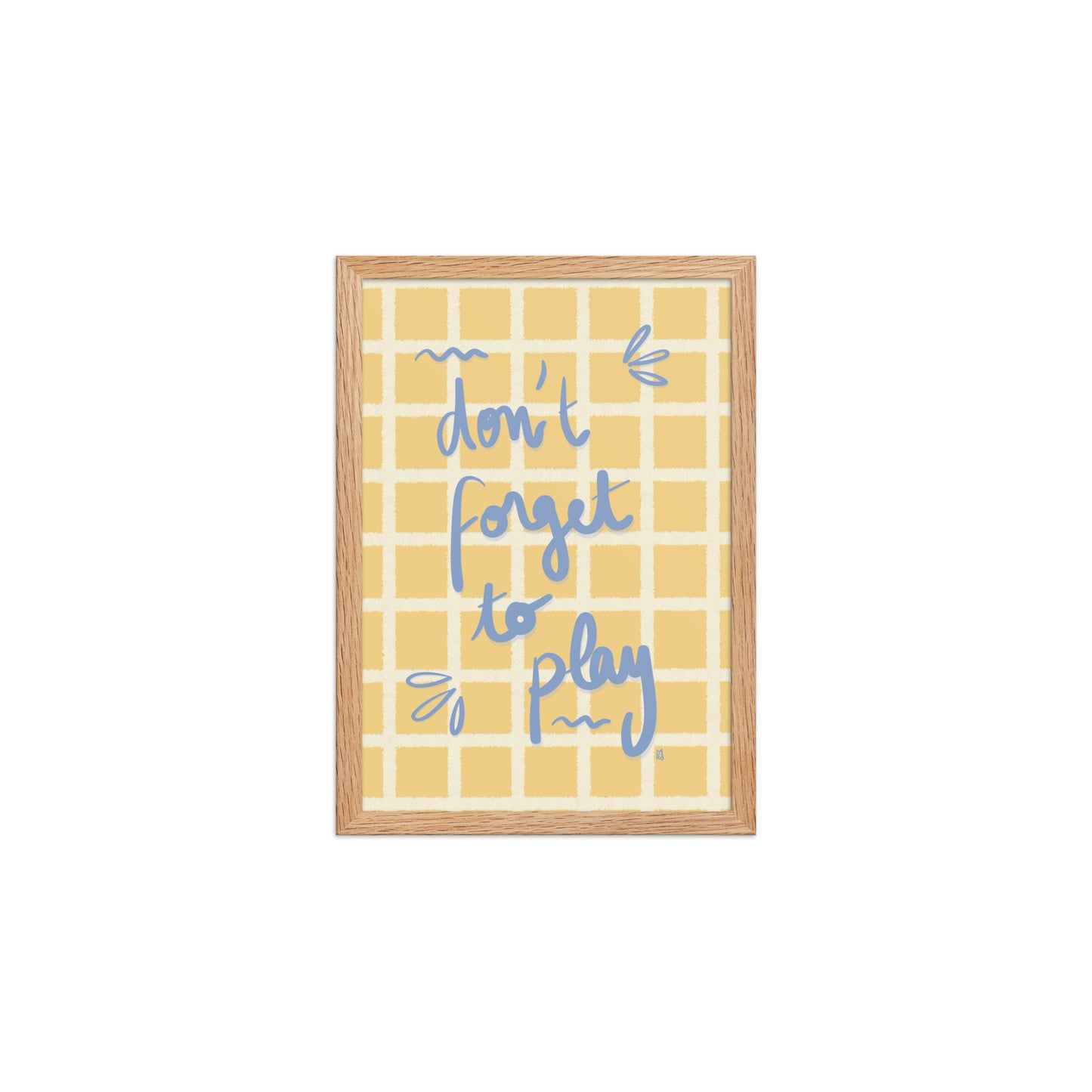 alt= Póster Don't forget to play con marco - Kago Studio