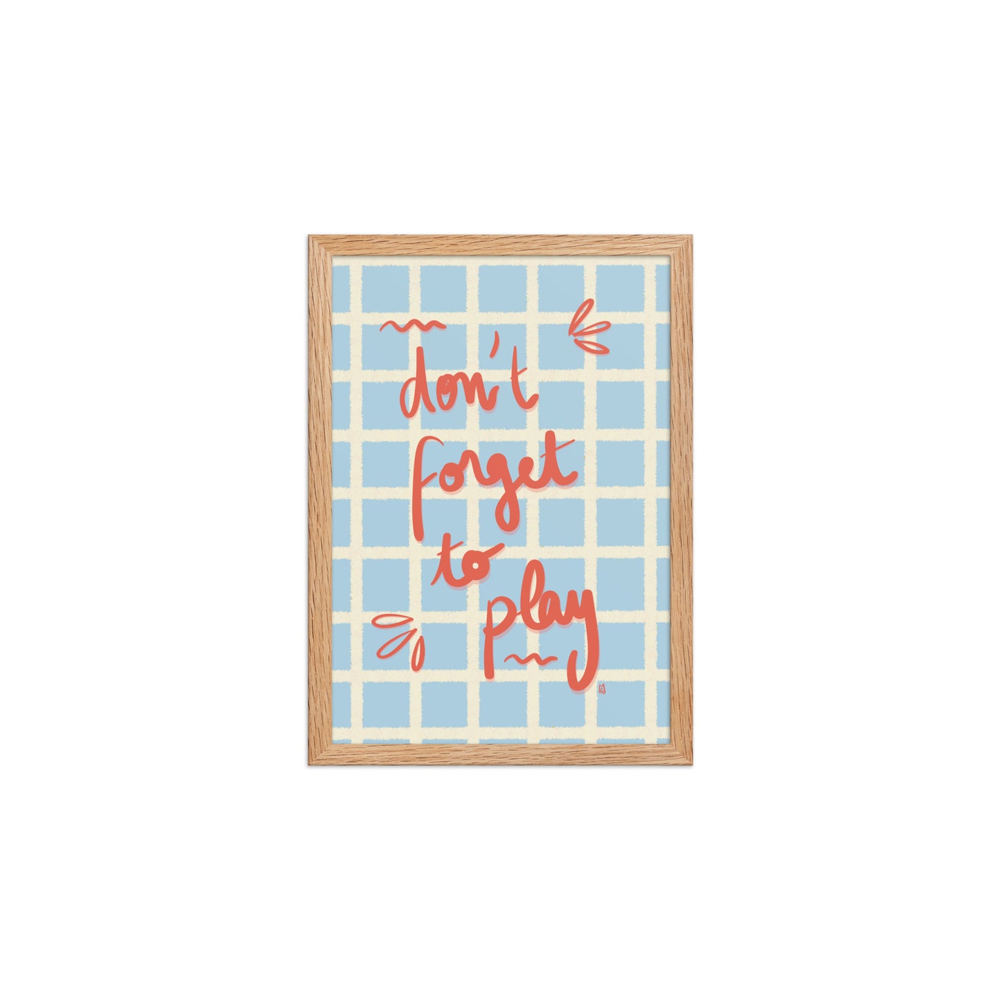 alt= Póster Don't forget to play con marco - Kago Studio
