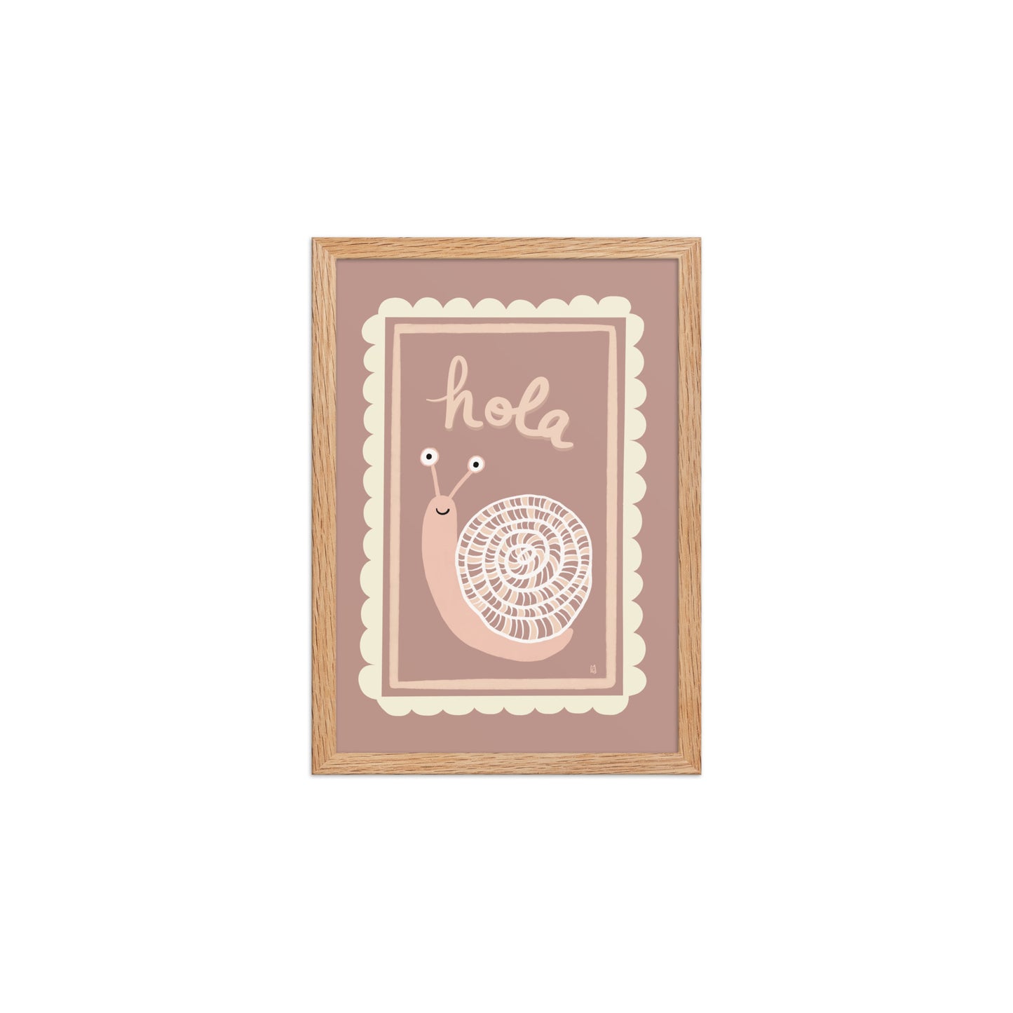 alt = Póster Hola mi caracol con marco - Kago Studio