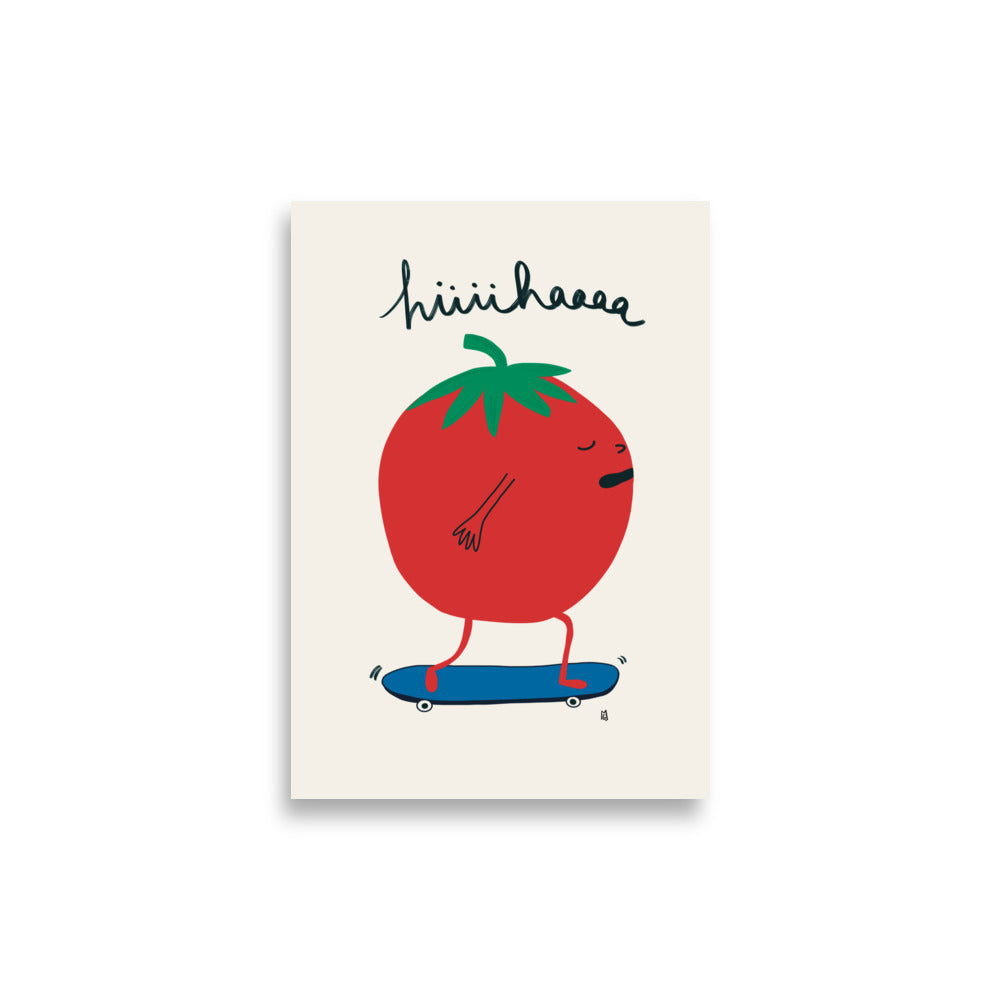 alt="Póster infantil Bold Tomato en papel mate grueso – decoración divertida y original para habitación de niños"