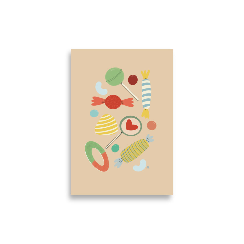 Póster decorativo “Sweet Candy” – Lámina divertida para habitación infantil - Kago Studio