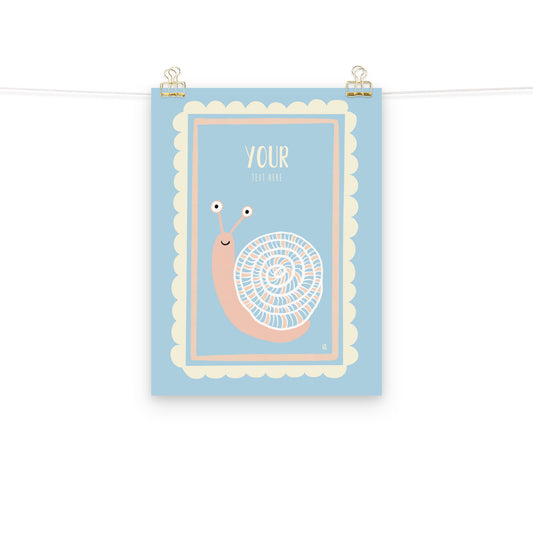 Lámina infantil caracol personalizable