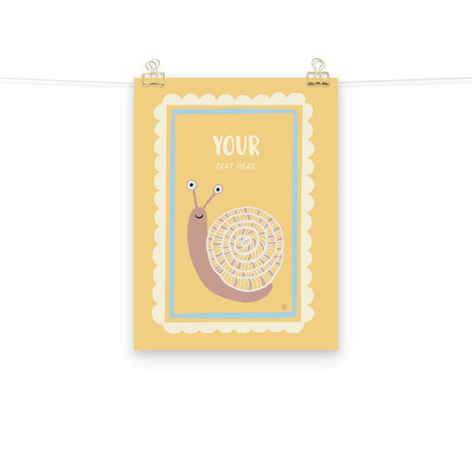 Lámina infantil caracol personalizable