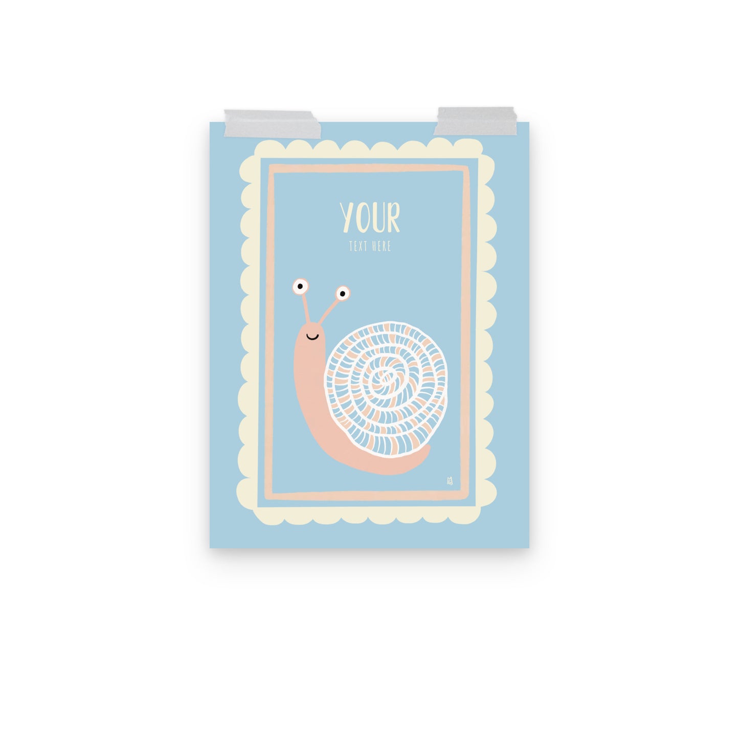 Lámina infantil caracol personalizable