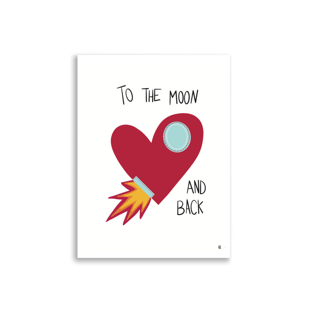 alt="Póster infantil To the moon en papel mate grueso – decoración divertida y original para habitación de niños"