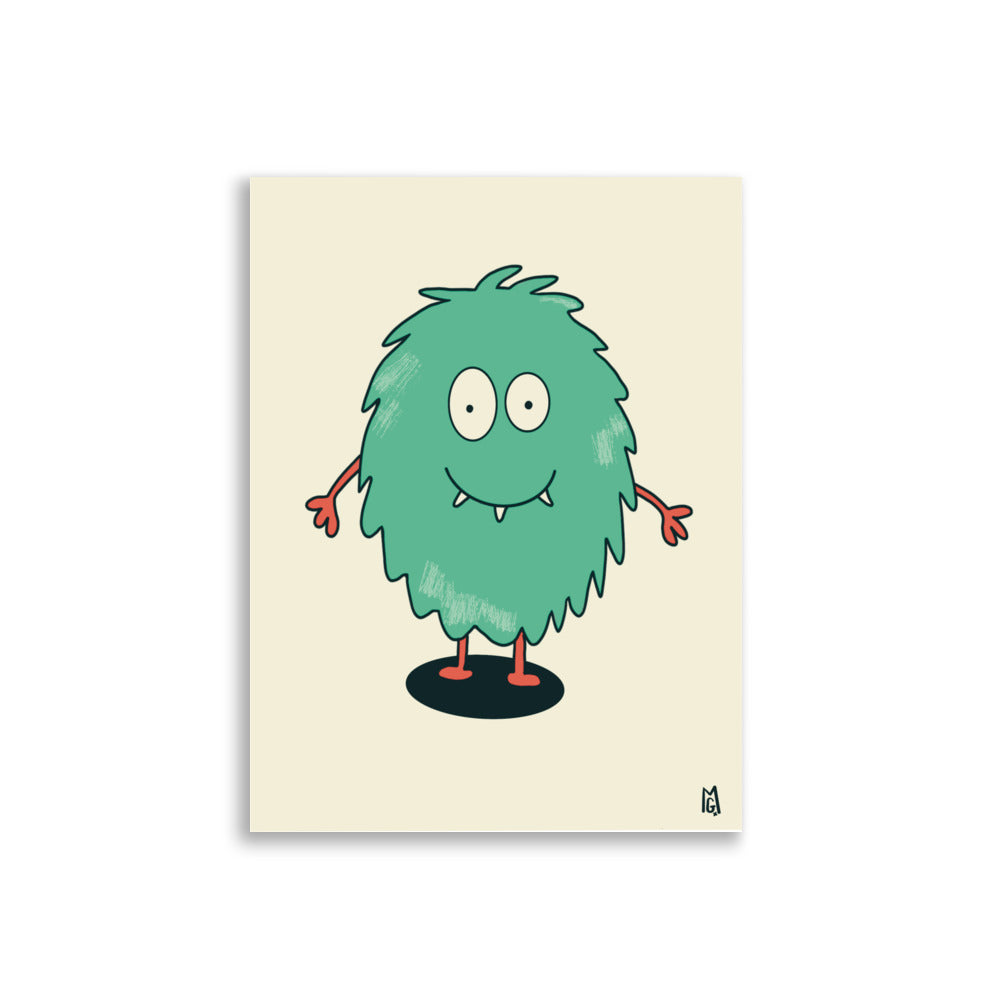 alt="Póster infantil Monstruo adorable en papel mate grueso – decoración divertida y original para habitación de niños"