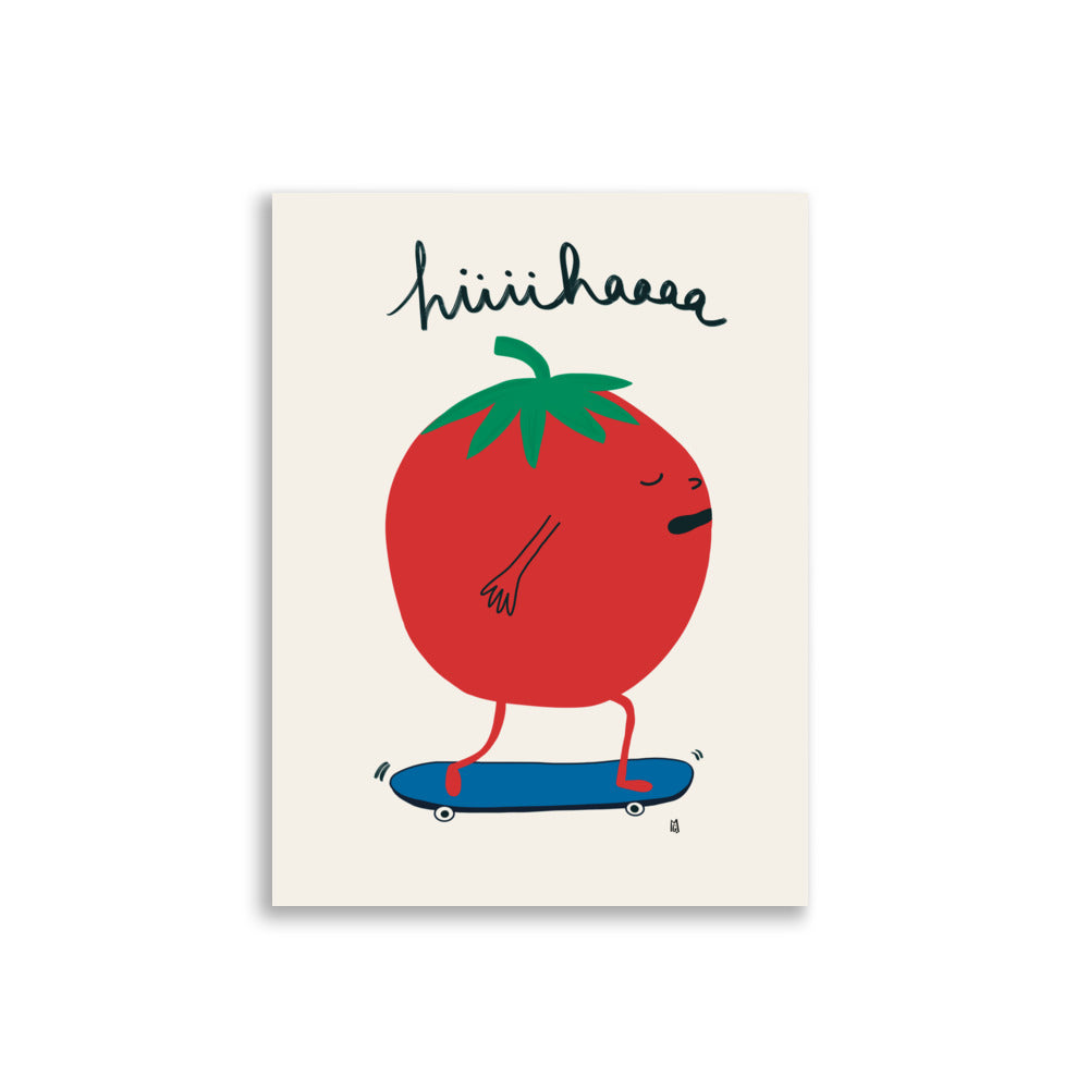 alt="Póster infantil Bold Tomato en papel mate grueso – decoración divertida y original para habitación de niños"