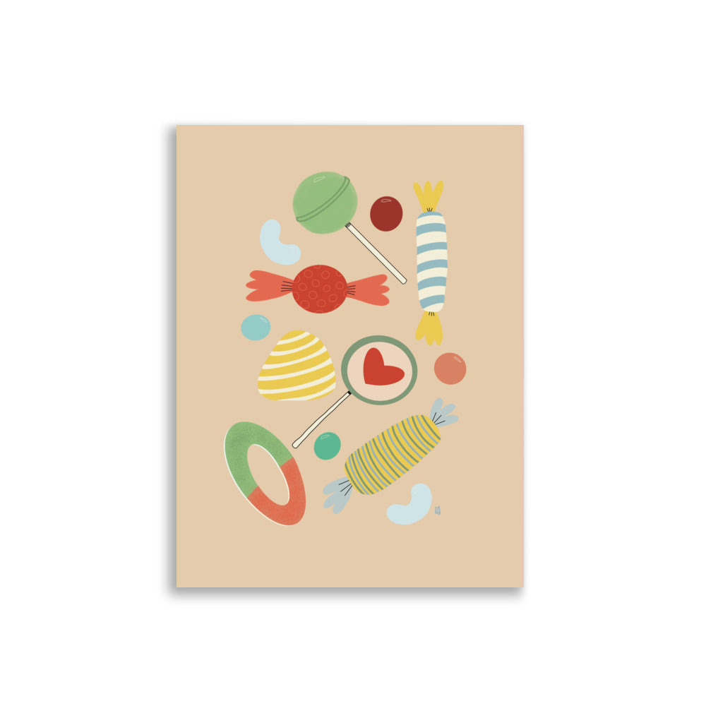 Póster decorativo “Sweet Candy” – Lámina divertida para habitación infantil - Kago Studio