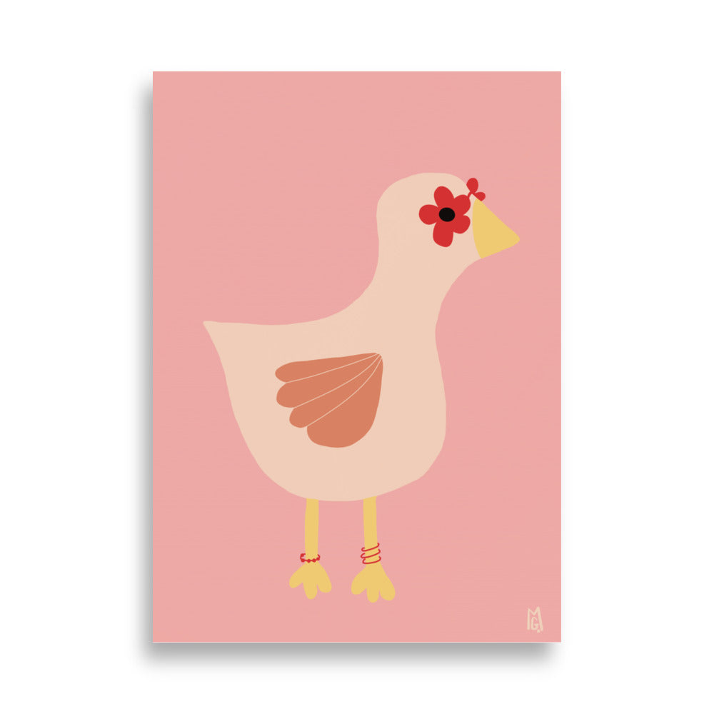 alt="Póster infantil Chic Chick en papel mate grueso – decoración divertida y original para habitación de niños"