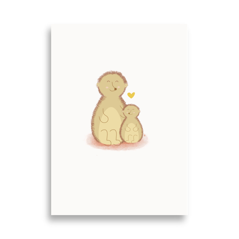 alt="Póster infantil Mamá y peque en papel mate grueso – decoración divertida y original para habitación de niños"
