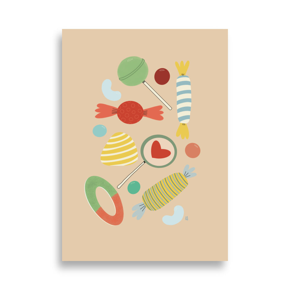 Póster decorativo “Sweet Candy” – Lámina divertida para habitación infantil - Kago Studio