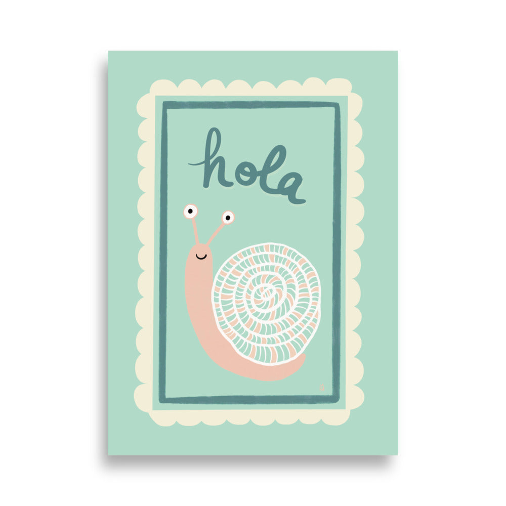 alt= Póster Hola mi caracol - Kago Studio