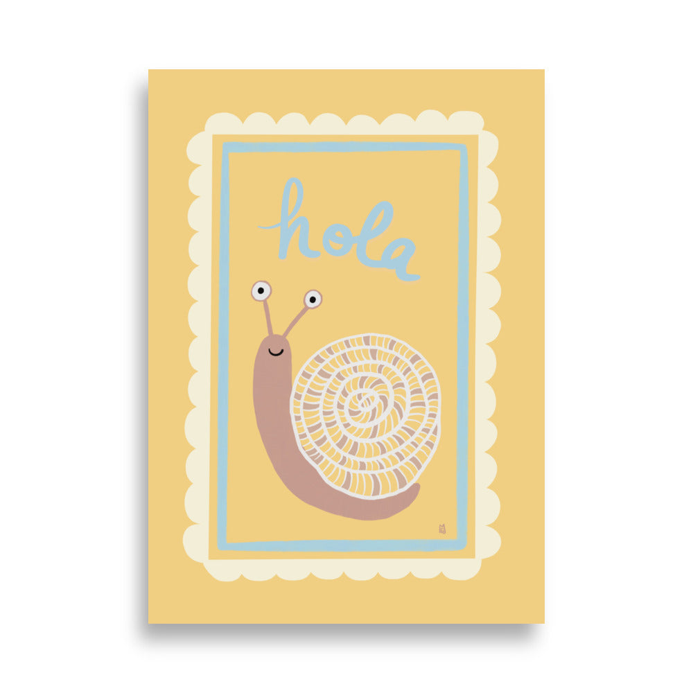 alt= Póster Hola mi caracol - Kago Studio
