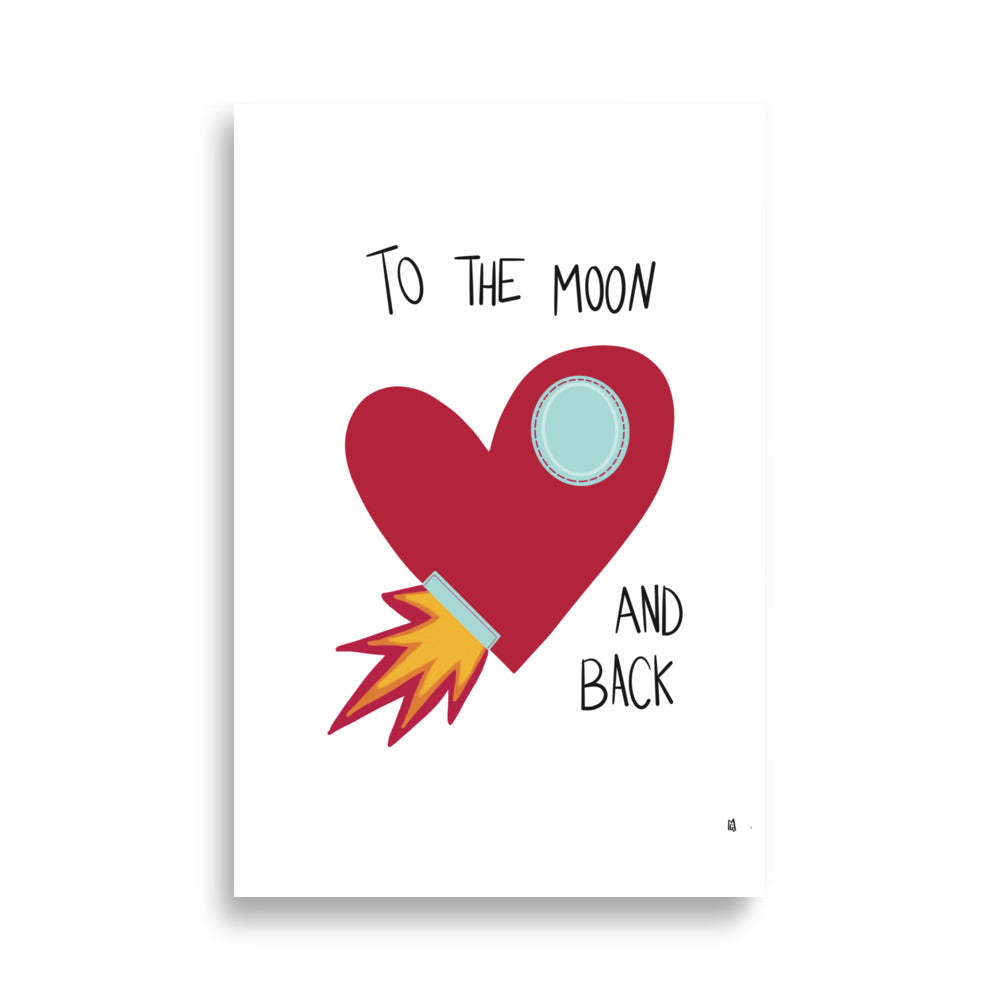 alt="Póster infantil To the moon en papel mate grueso – decoración divertida y original para habitación de niños"