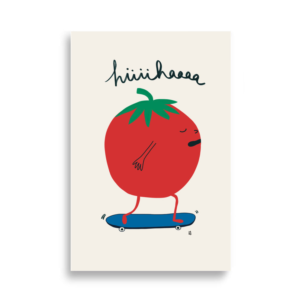 alt="Póster infantil Bold Tomato en papel mate grueso – decoración divertida y original para habitación de niños"