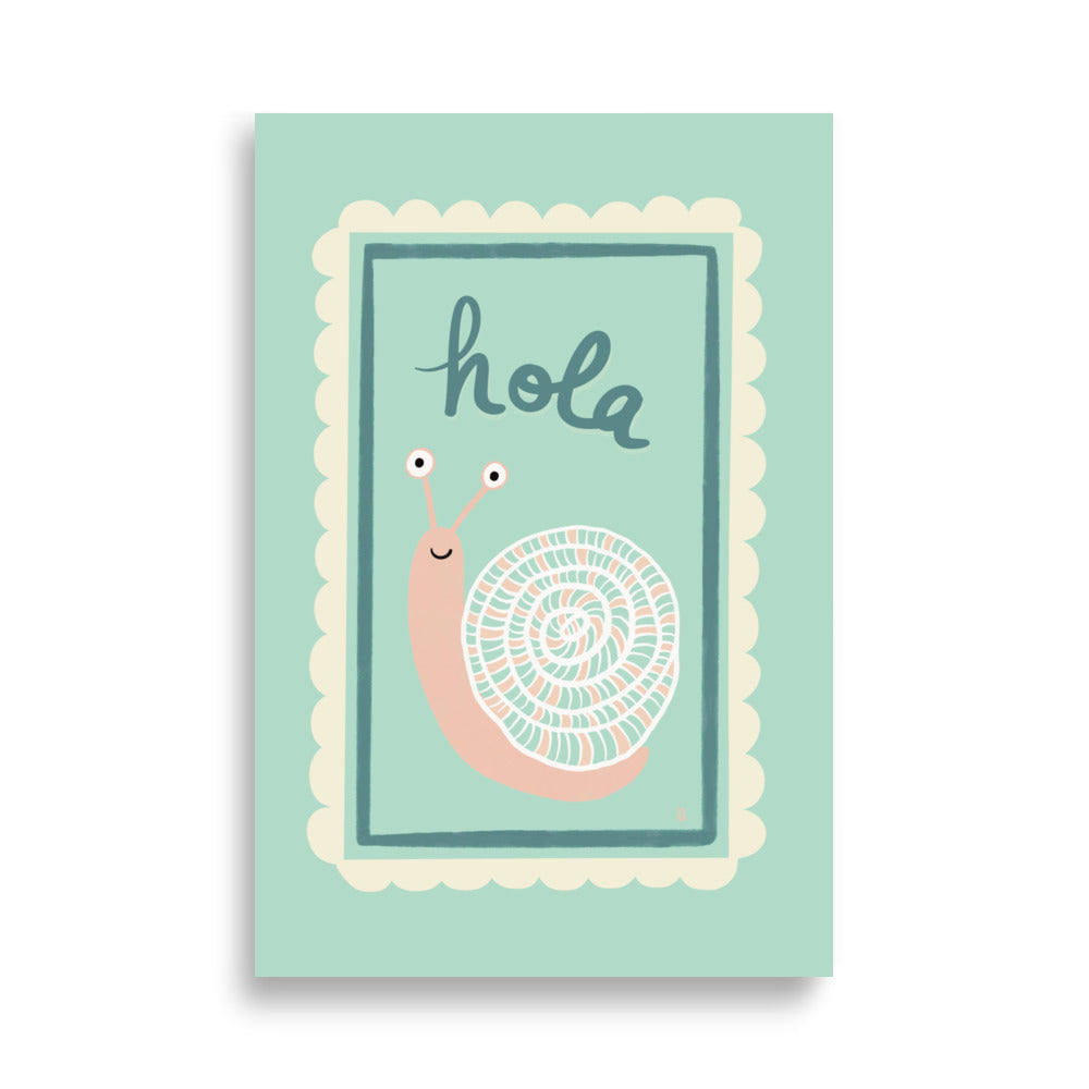 alt= Póster Hola mi caracol - Kago Studio