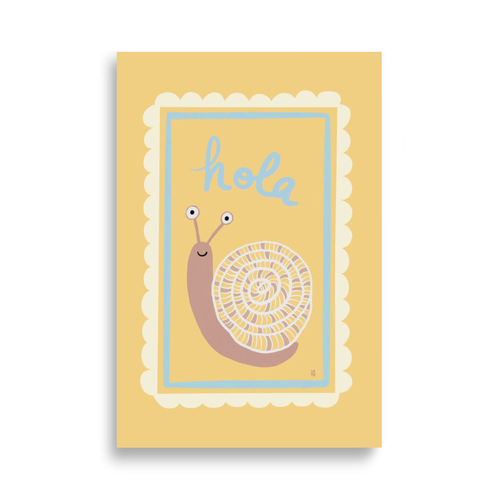 alt= Póster Hola mi caracol - Kago Studio