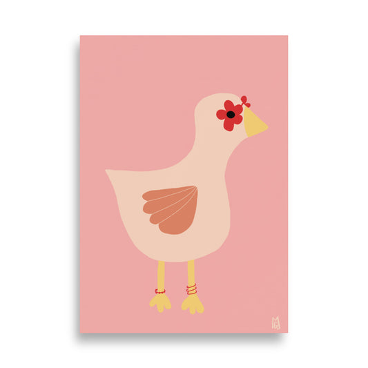 Póster decorativo “Chic chick” – Lámina divertida para habitación infanti - Kago Studio